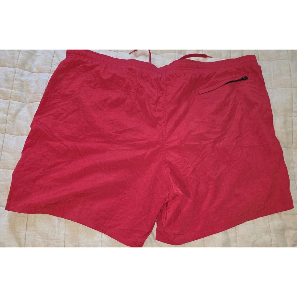 Speedo Swim Trunk Board Shorts Men's XXL Red Elastic Waist Mesh Lined‎